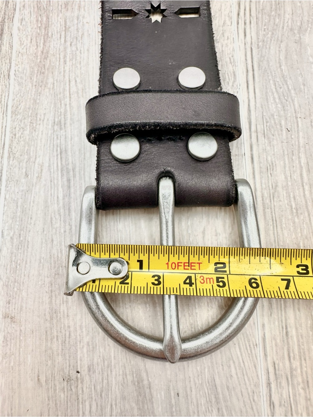 Lucky Brand Brown Leather Cutout Perferrated Boho Belt 90s Y2K | Size L - Picture 9 of 11